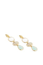 Silene Clip-On Earrings Large, 24k Gold-Plated Brass & Gemstones